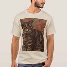 Gato Tabby Vintage em Tapete Marroquino