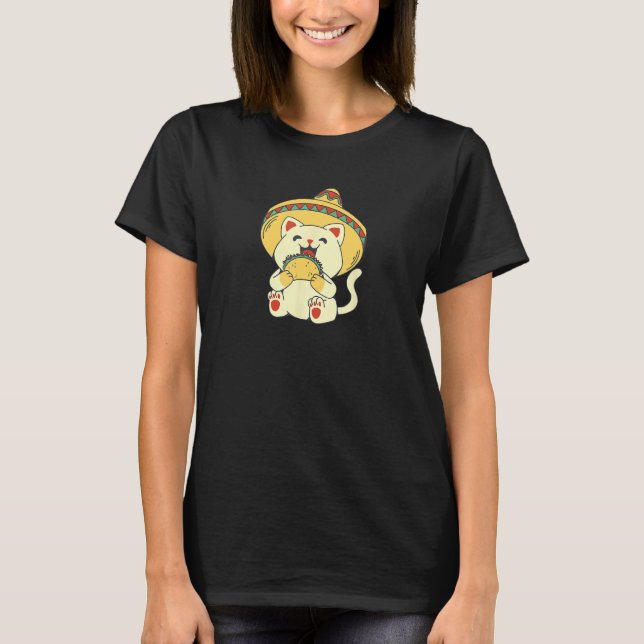 Camiseta Gato Taco México com Sombrero (Frente)