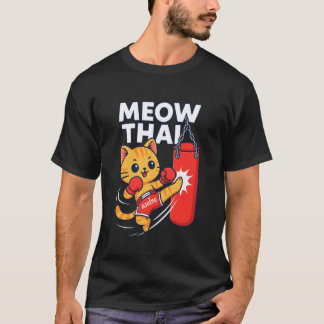 Camiseta Gato Tailandês Meow Muay Thai Artes Marciais Kickb