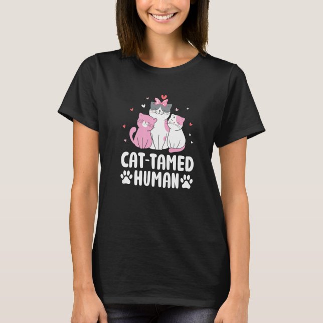 Camiseta Gato Tampe Amigos de Gato Humanos Gatinhos Piadas  (Frente)