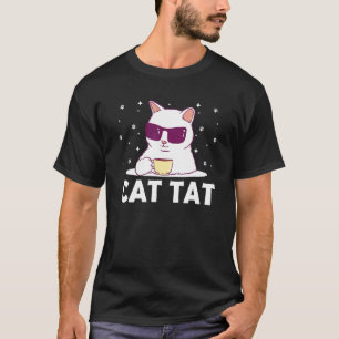 Camiseta Gato Tat Amante de Gato Amante de Tatuagem Gatinho