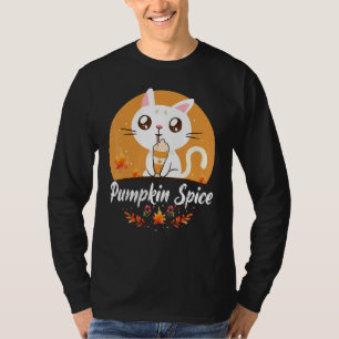 Camiseta Gato Tempero de Abóbora Fofo É Outono Pessoal Abób