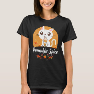 Camiseta Gato Tempero de Abóbora Fofo É Outono Pessoal Abób