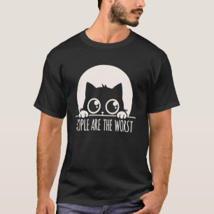 Camiseta Gato Tímido Acha que as Pessoas são as Piores