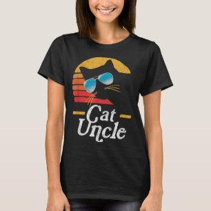 Camiseta Gato Tio Vintage 80s Estilo Cat Retro Óculos Solar