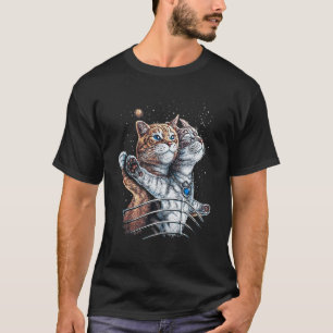 Camiseta Gato Titânico No Espaço Para Gato