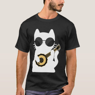 Camiseta Gato Tocador de Banjo Banjo Banjoísta Banjo
