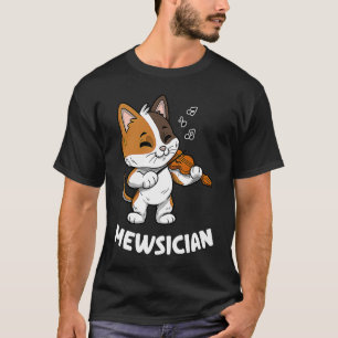 Camiseta Gato Tocador de Violino Músico Mewsicista
