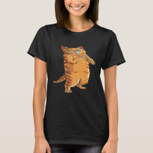 Camiseta Gato Tocando Flauta Músico Animal Legal Flautista