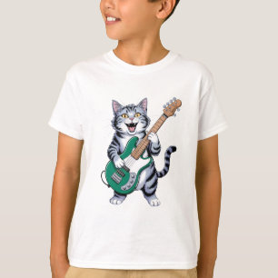 Camiseta Gato tocando guitarra Rock And Roll