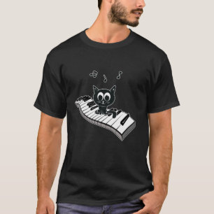 Camiseta Gato Tocando Piano Gato Engraçado Amor Por Animais