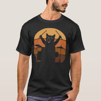 Camiseta Gato Tocando Tambores