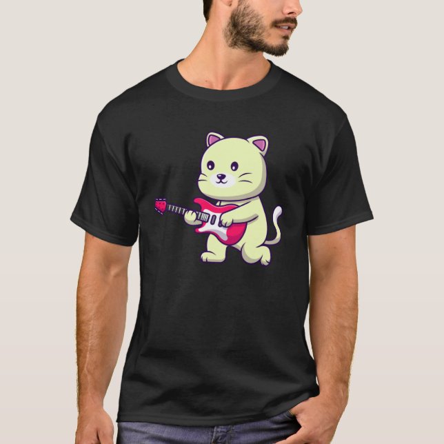 Camiseta gato tocando violão (Frente)