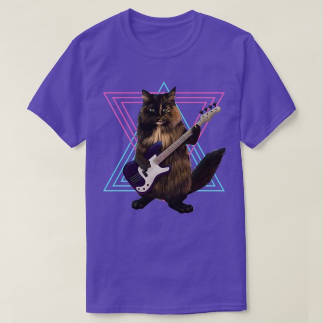 Camiseta Gato tocando violão 1 (Frente do Design)