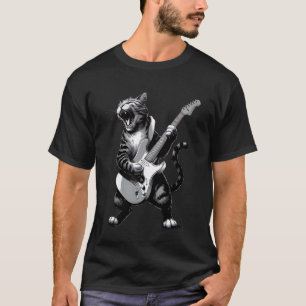 Camiseta Gato Tocando Violão Estrela do Rock Amante de Músi