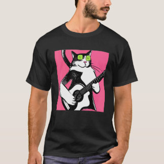 Camiseta Gato Tocando Violão Gatinho Guitarrista