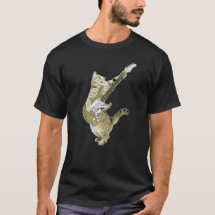 Camiseta Gato Tocando Violão Gatinho Guitarrista Rockstar