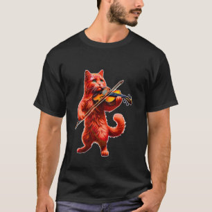 Camiseta Gato Tocando Violino para Gatinho e Amante de Viol