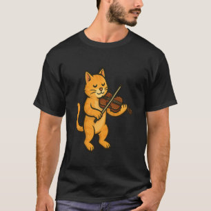 Camiseta Gato Tocando Violino Violinista Amante de Gatos Ga