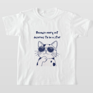 Camiseta Gato - Todo gato merece ser uma estrela