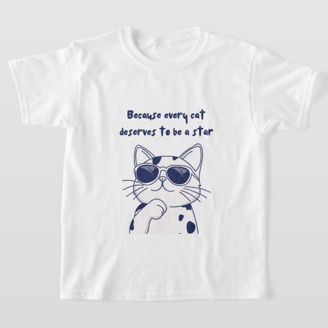 Camiseta Gato - Todo gato merece ser uma estrela (Postura )