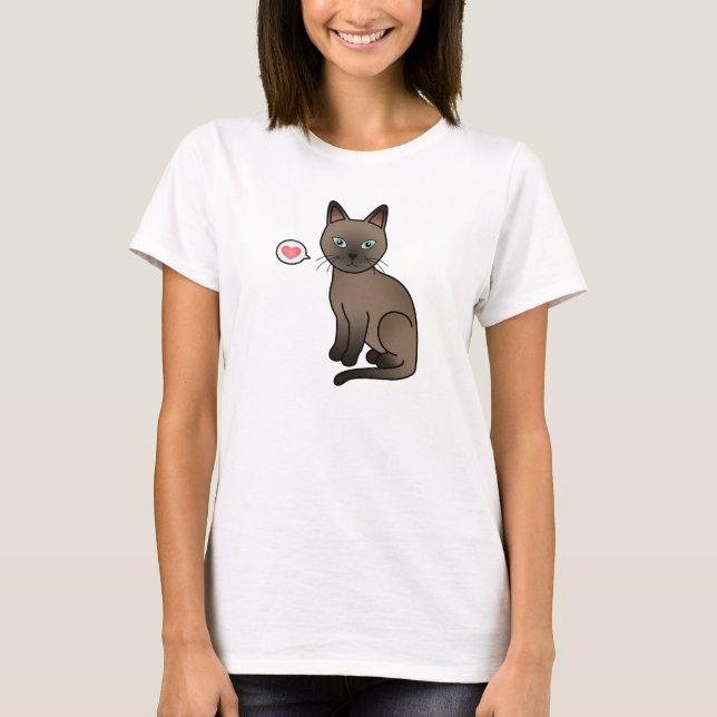 Camiseta Gato Tonkinês Marrom Amor (Frente)