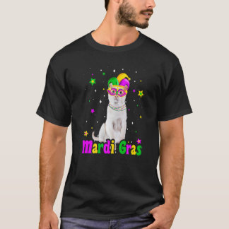 Camiseta Gato Tonquinês Máscara Carnavais Mardi Gras Animai