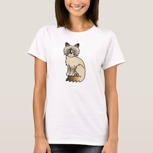Camiseta Gato Tortie Point Birman / Ragdoll (Frente)
