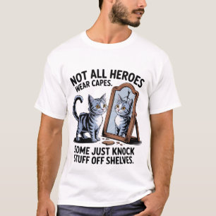 Camiseta Gato Travesso "Nem Todos os Heróis" Espelho 🐈⬛