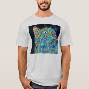 Camiseta Gato Trippy do espaço