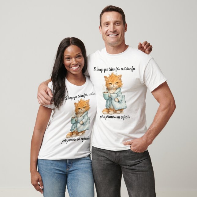 Camiseta gato triunfador (Unissex)