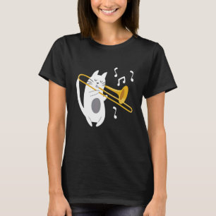 Camiseta Gato Trombonista - Tocador de Trombone Amante da M