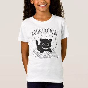 Camiseta Gato-troverte com livro e estrelas