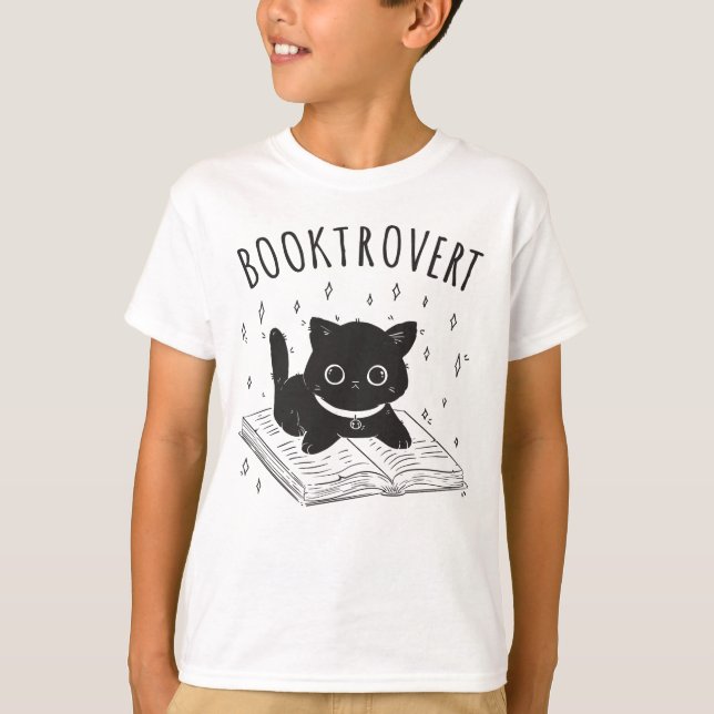 Camiseta Gato-troverte com livro e estrelas (Frente)