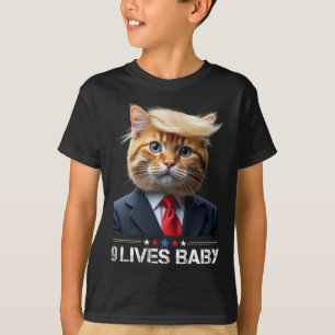 Camiseta Gato Trump 9 Vidas Por Engraçado Vote Em Gatos Par