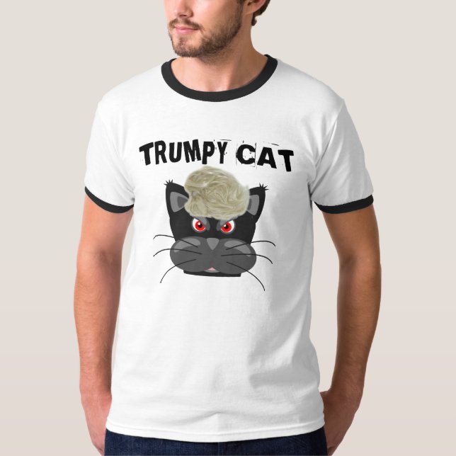 Camiseta GATO TRUMPY Donald Trump Hair, T-shirts engraçadas (Frente)