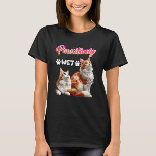 Camiseta Gato Turco de Van Nadando POSITIVAMENTE MOLHADO Ga