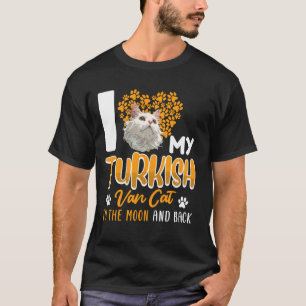 Camiseta Gato Turco Van EU AMO MEU TURCO VAN À LUA Gato
