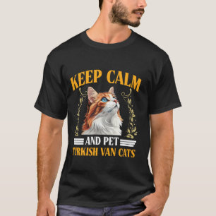 Camiseta Gato Turco Van MANTENHA A CALMA E FAÇA CARINHO NOS
