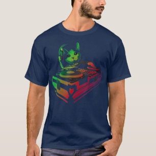 Camiseta Gato Turntable Deejay Disco Clubbing Nightlife