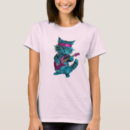 Camiseta Gato Turquesa Fofa
