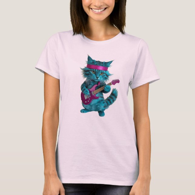 Camiseta Gato Turquesa Fofa (Frente)
