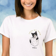 Gato Tuxedo Adorável no Bolso Nome Personalizado