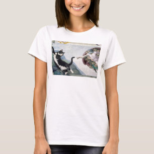 Camiseta Gato Tuxedo Tocando a Pata Divina