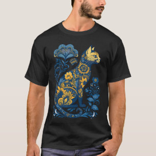 Camiseta Gato Ucrânia Floral Vintage Bandeira Ucraniana Vys