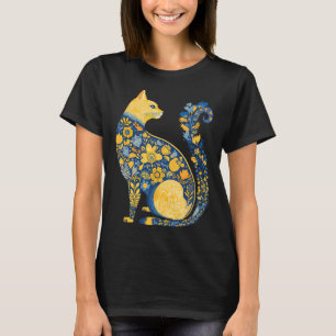 Camiseta Gato Ucraniano Fofo Floral Vintage Bandeira Da Ucr