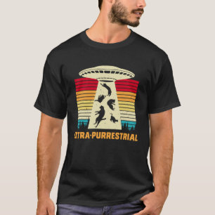 Camiseta Gato UFO Abdução Alienígena Eu Quero Acreditar UAP