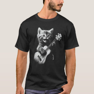 Camiseta Gato Ukulele - Gato Gato Gato Giro Bravo Tocando V