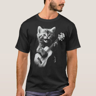 Camiseta Gato Ukulele - Gato Gato Gato Giro Bravo Tocando V