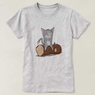 Camiseta Gato um registro - t-shirt